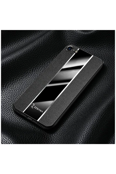Apple Iphone 7 Uyumlu Kılıf Premium Deri Kılıf Siyah - Resim 3