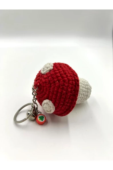 El Örgüsü Yılbaşı Temalı Mantar Şeklinde Anahtarlık - Resim 2