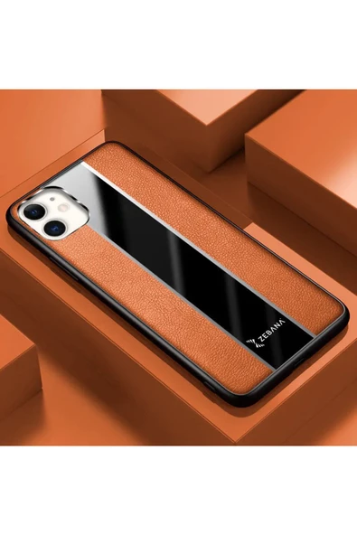 Premium Deri Kılıf Kahverengi İphone X/XS