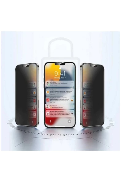 Apple Iphone 14 Pro Max Uyumlu Tam Kaplayan Hayalet Ekran Koruyucu Siyah - Resim 2