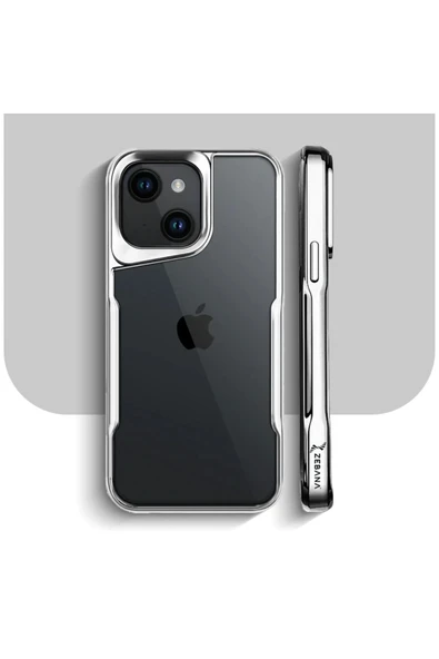 Apple iPhone 15 Uyumlu Kılıf Zebana Platin Silikon Kılıf Siyah - 5