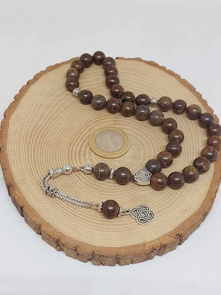 Bronzit Taşı 33lük Tesbih 10mm (51344) - Resim 6