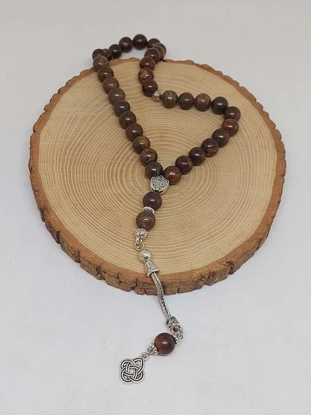 Bronzit Taşı 33lük Tesbih 10mm (51344) - Resim 4