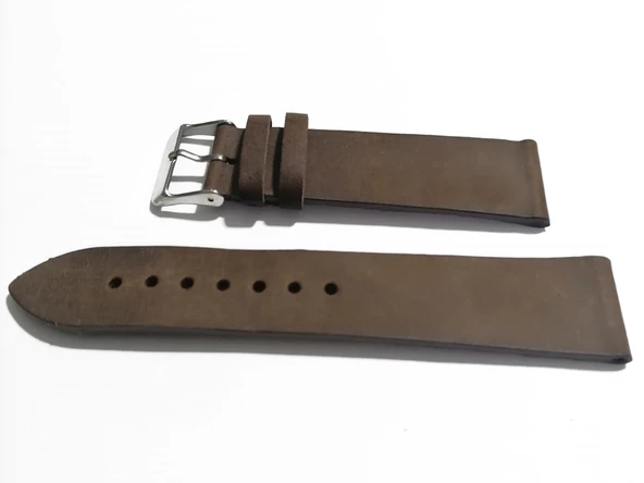 Fado&Her Saate Uyumlu Hakiki Grizi Deri Saat Kordonu 22  mm  (36) - Resim 2