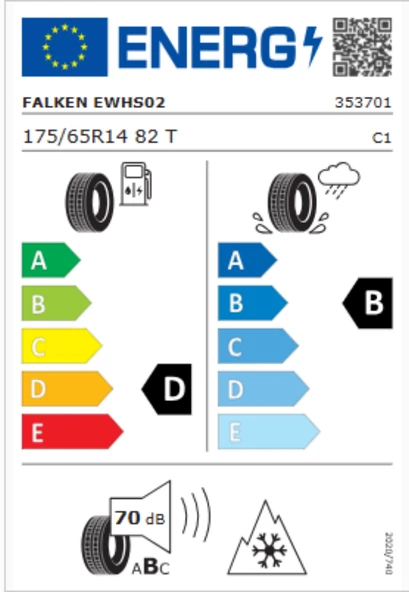 Falken Eurowinter HS02 175/65R14 82T M+S 3PMSF Oto Kış Lastiği (Üretim Yılı: 2023) - Resim 2