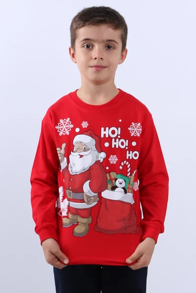 ÇOCUK YILBAŞI SWEAT NOEL BABA VE KAR TANESİ BASKILI RİBANALI E29 - Resim 7