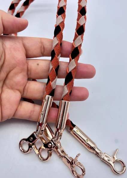 Angel Çanta Aksesuar  Renkli  43 cm  Örme Çanta Sapı Light Gold  Metal - Resim 2