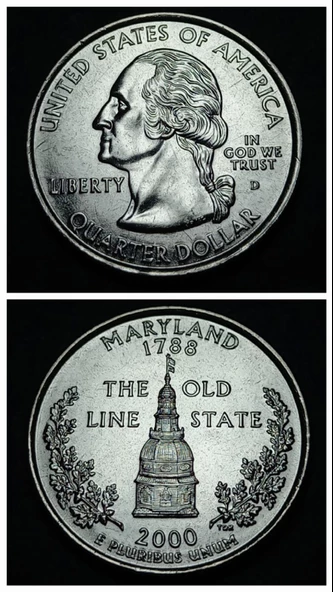 Escoines Koleksiyon 9636751dd8cebb7d 2000Hatıra Quarter Dollar Maryland State Quarter Darphane setinden çıkma ÇİL PROOF