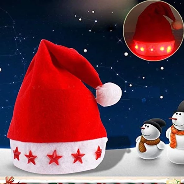 VIP NOEL ŞAPKASI IŞIKLI NOEL BABA ŞAPKASI LED IŞIKLI ŞAPKA YILBAŞI PARTİ ŞAPKASI YILBAŞI ŞAPKASI - 5