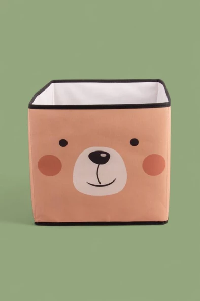 Ayıcık Desenli Çocuk Odası Dolap İçi Oyuncak Düzenleyici Saklama Kutusu 30x30x28 cm - Resim 2