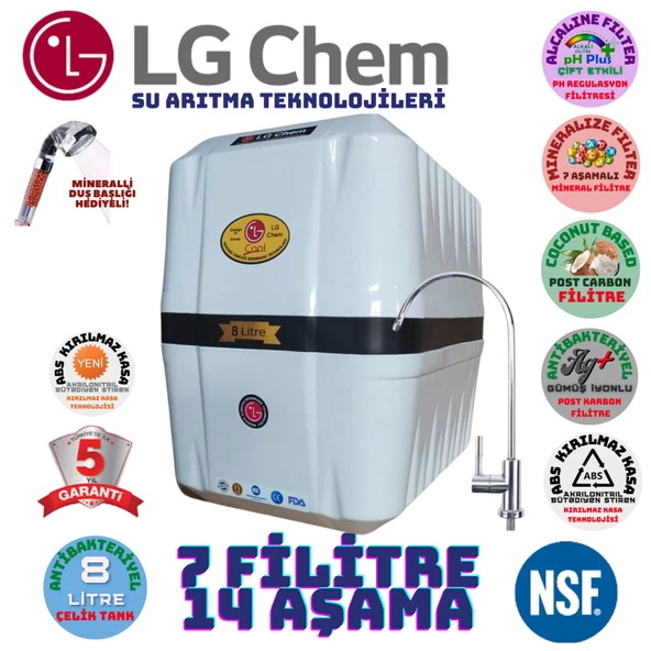 LG Chem COOL BEYAZ SİYAH 8 LİTRE 7 FİLTRE 14 AŞAMA SU ARITMA CİHAZI ürün görseli
