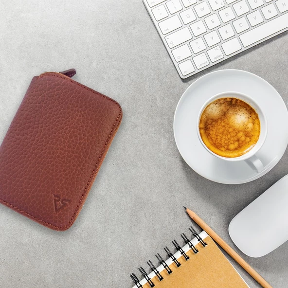 Rich Smith Mini Fermuarlı Cüzdan Hakiki Gerçek Deri 10607 Taba (Mat) - Resim 2