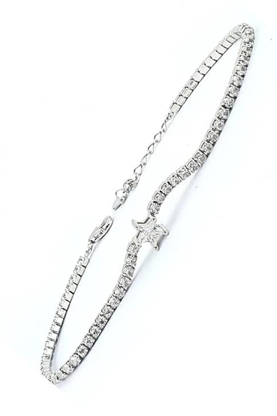 Yıldız Detaylı 925Ayar Gümüş Trend Su Yolu Bileklik Yıldız Detaylı 925Ayar Gümüş Trend Su Yolu Bileklik ürün görseli