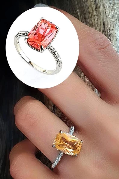 Renk Değiştiren Aleksandrit Taşlı 925Ayar Gümüş Sky Diamond Tek Taş Yüzük ürün görseli