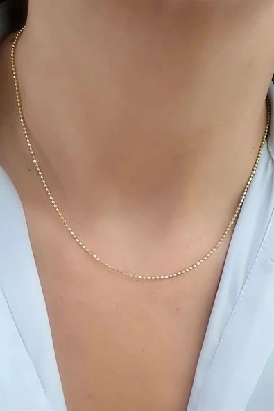 Çift Renkli 925Ayar Gümüş İtalyan Trend Zincir Kolye ürün görseli