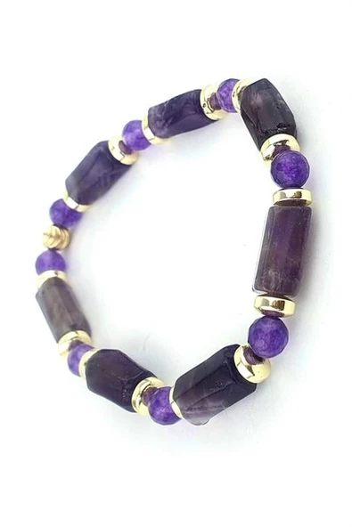 Ametist Ve Hematit Taşlı Tasarım Doğal Taş Bileklik ürün görseli
