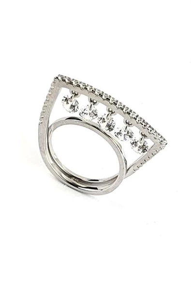 İtalyan Tasarımı 925Ayar Gümüş Taşları Hareketli Trend Yüzük ürün görseli