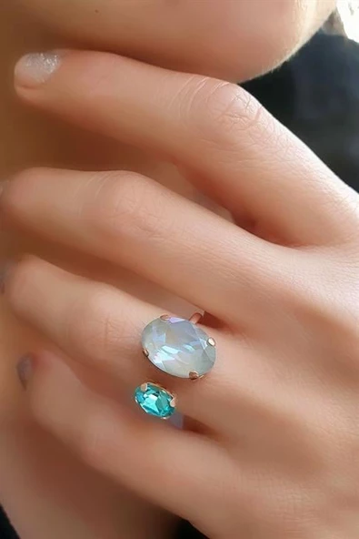 Swarovski Taşlı 925 Ayar Gümüş Ayarlanabilir Yüzük ürün görseli