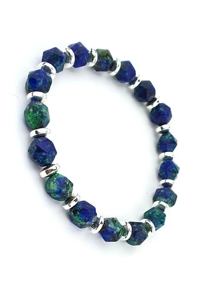 Azurit Ve Hematit Taşlı Tasarım Doğal Taş Bileklik ürün görseli