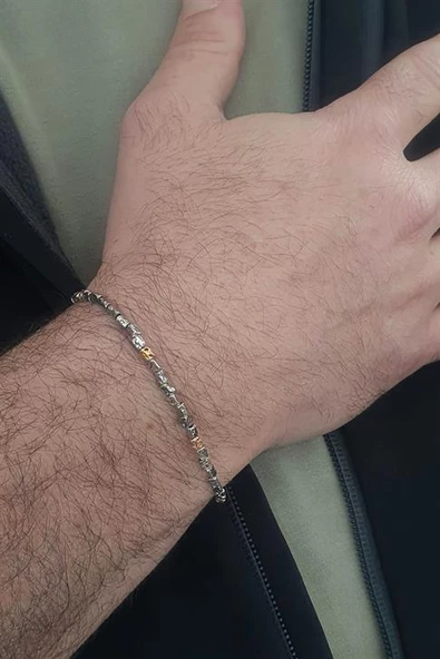 İtalyan Tasarımı 925Ayar Gümüş Erkek Bileklik Özel Seri ürün görseli