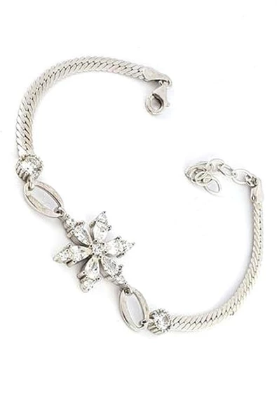 Lotus Çiçeği Figürlü 925 Ayar Gümüş Trend Bileklik ürün görseli