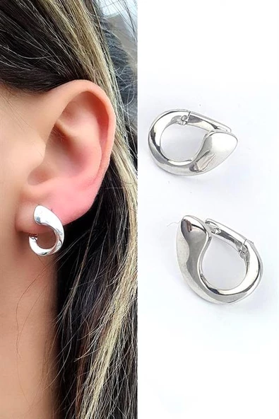 Altın İşçiliği 925 Ayar Gümüş Tasarım Spiral Küpe ürün görseli