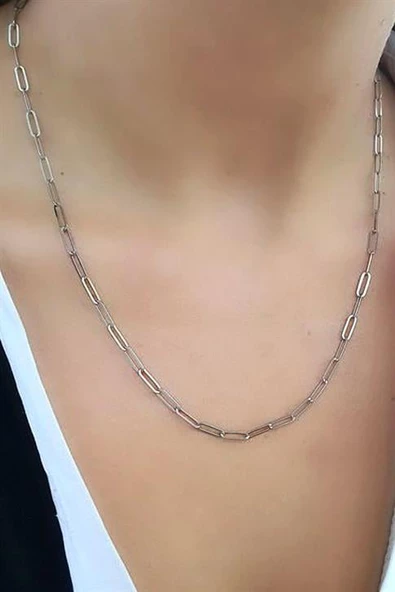 İtalyan 925 Ayar Gümüş Ataç Zincir Kolye ürün görseli