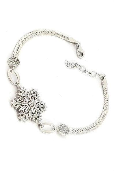 Kar Tanesi  Figürlü 925 Ayar Gümüş Trend Bileklik ürün görseli