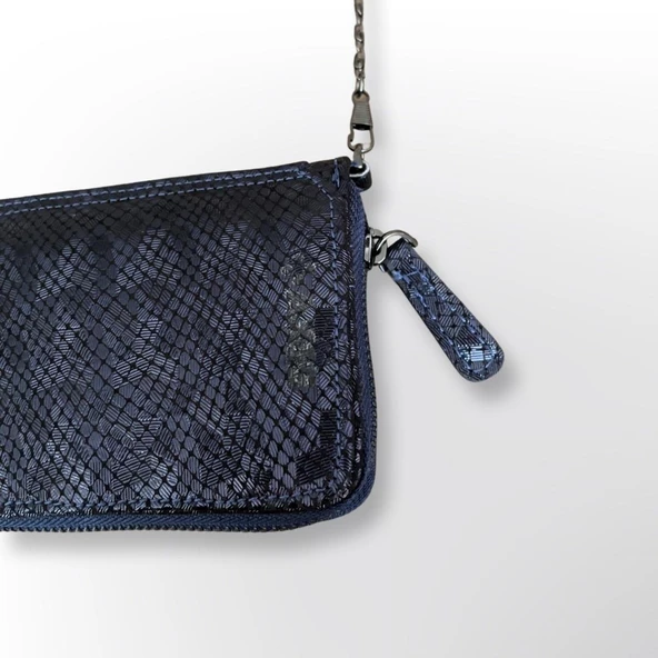 Axıs Kadın Askılı Cüzdan Janjanlı Lacivert Ax103 - 3