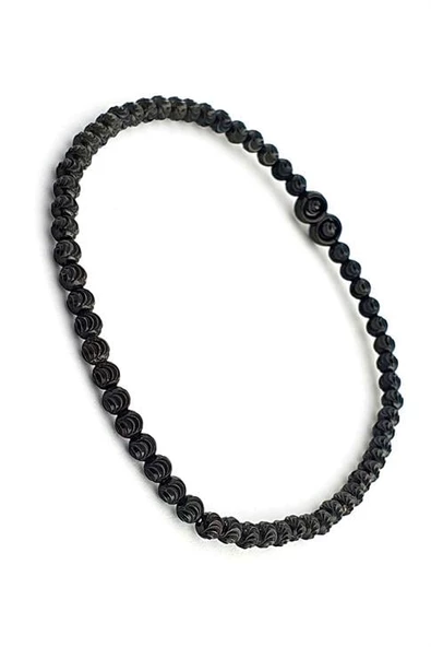 İtalyan Tasarımı 925 Ayar Gümüş Siyah Rodajli Erkek Bileklik ürün görseli