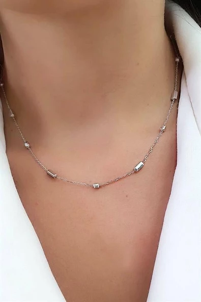 İtalyan 925 Ayar Gümüş Trend Zincir Kolye ürün görseli