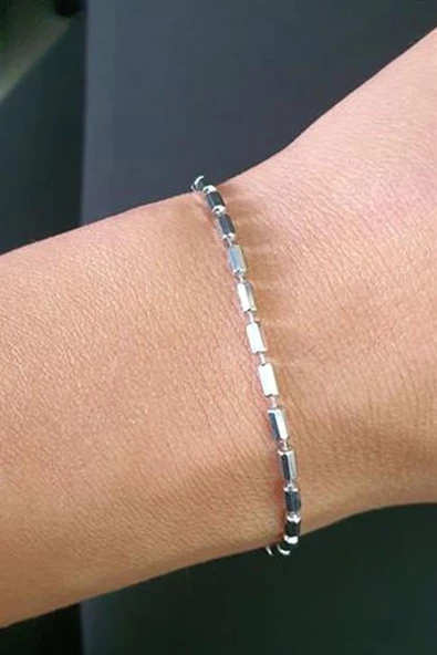 İtalyan Tasarımı 925Ayar Gümüş Çubuk  Tarz Erkek Bileklik ürün görseli