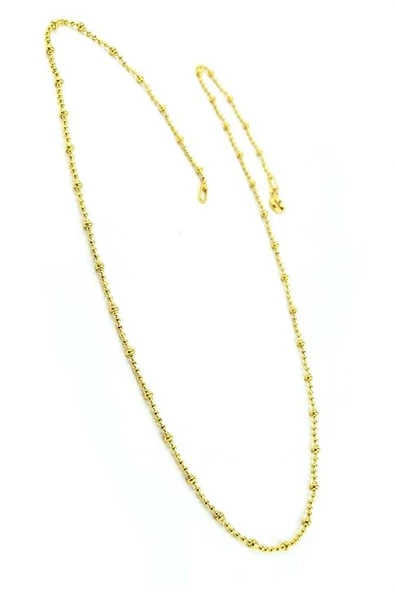 İtalyan 925 Ayar Gümüş Üzerine Altın Kaplama Trend Zincir Kolye ürün görseli