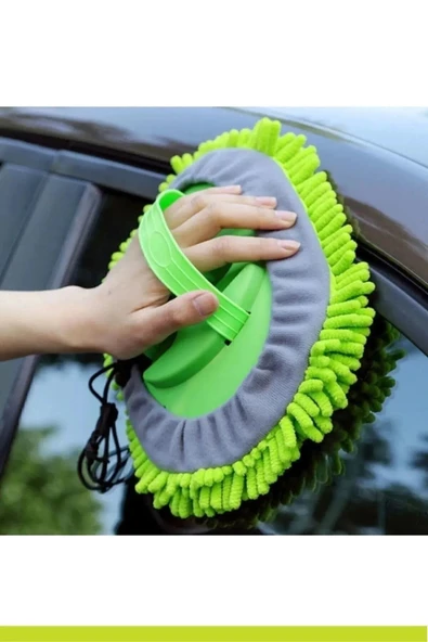 1 Yedek Bezi Mikrofiber Çok Fonksiyonlu Teleskopik Sopalı Oto Araba Yıkama Temizleme Fırçası Mopu - 3