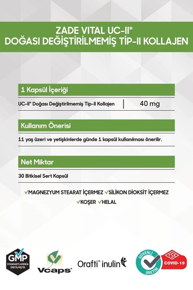 Zade Vital UC-II Tip-II Kolajen 30 Kapsül - 4