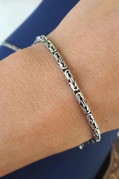 925 Ayar Gümüş Kral Zincir Bileklik ürün görseli