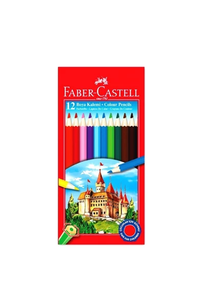 Faber-Castell Karton Kutu Boya Kalemi 12 Renk Tam Boy