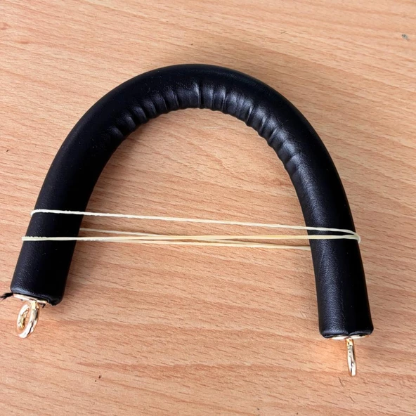 Angel Çanta Aksesuar 27 cm Rulo Model Suni Deri Siyah Çanta Sapı Light Gold Metalli ürün görseli