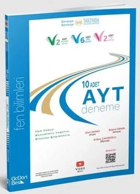 Üç Dört Beş Yayınları 2023 AYT Fen Bilimleri 10 Deneme Video Çözümlü