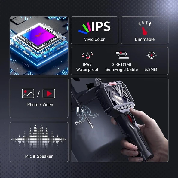 Ralcam 2 Yönlü Eklemli Endoskop Kamerası 6.2mm - 1m Kablo - 4