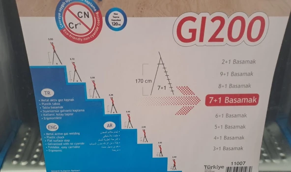GALVENİZ KAPLAMA MERDİVEN 7+1 BASAMAKLI - 2
