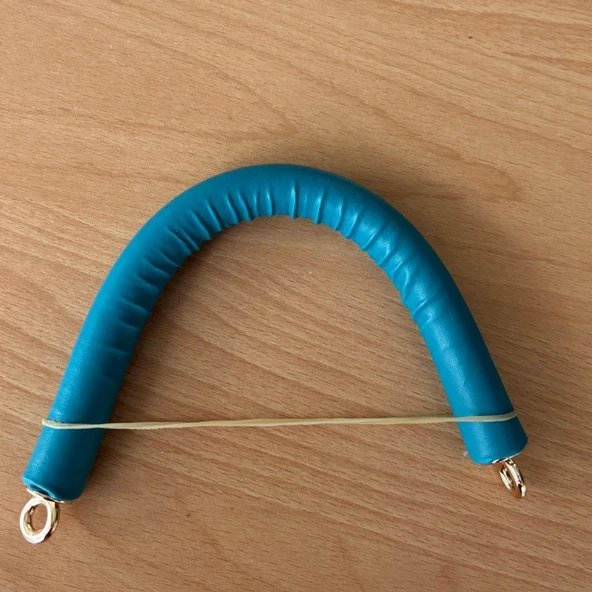 Angel Çanta Aksesuar 27 cm Rulo Model Suni Deri Turkuaz Çanta Sapı Light Gold Metalli ürün görseli