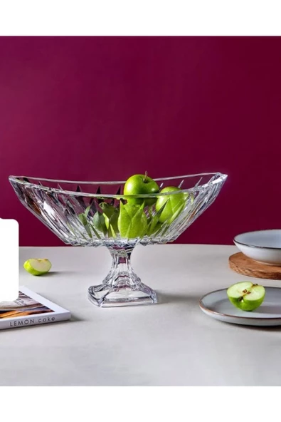 Kristal Ayaklı Meyvelik Oval 35*21 cm