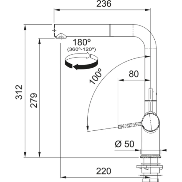 Franke Actıve Plus Doccia 2.0 Spiralli Armatür Sahara Mutfak Eviye Bataryası - 2