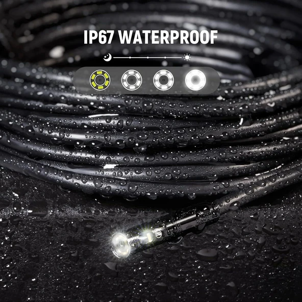 DEPSTECH Üç Lensli Boroskop 5 Inc IPS Ekran 1080P HD - 5m Kablo - 4