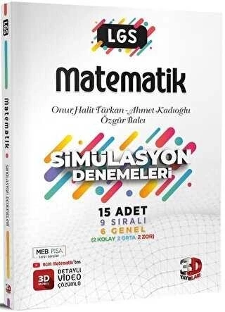 3D Yayınları 8. Sınıf LGS Matematik Simülasyon 15 Deneme