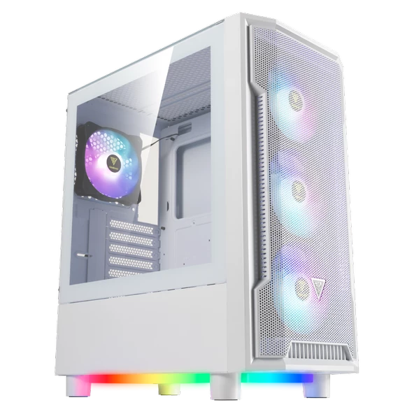 GAMDIAS ATHENA M6 Lite WH, 850W, Tempered Glass, Mesh, ARGB, 80+ Bronze, ATX, White Edition, GAMING KASA - 4