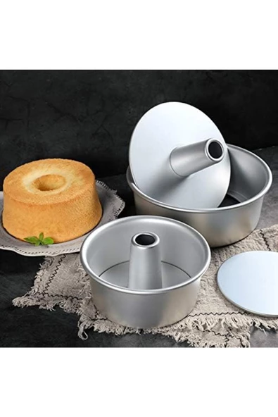Kek Kalıbı Yuvarlak Şekil Alüminyum 1 Adet ağız çapı 16 cm yükseklik 7 cm - 2
