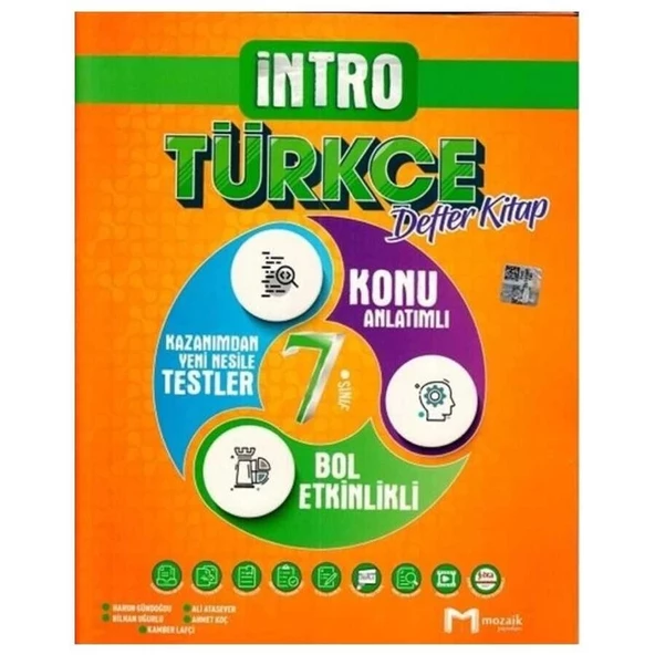 7. Sınıf Türkçe İntro Defter Kitap