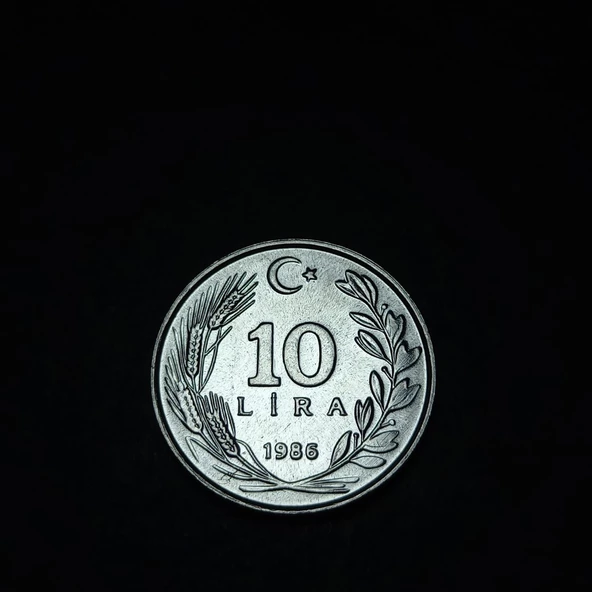 Escoines Koleksiyon 399636751c8c4bf5f3 1986 Alüminyum 10Lira ÇİL+ eski madeni para - Resim 4